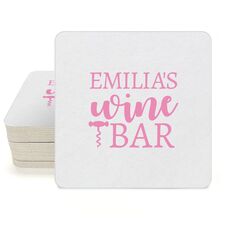 Corkscrew Wine Bar Square Coasters