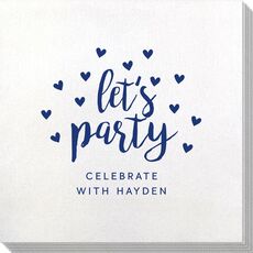 Confetti Hearts Let's Party Bamboo Luxe Napkins