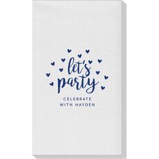 Confetti Hearts Let's Party Linen Like Guest Towels