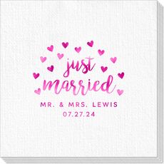 Confetti Hearts Just Married Deville Napkins