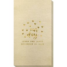 Confetti Hearts Our Day Bamboo Luxe Guest Towels