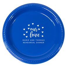 Confetti Hearts Our Love Plastic Plates