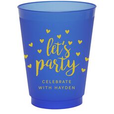 Confetti Hearts Let's Party Colored Shatterproof Cups