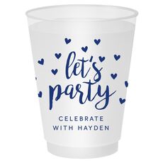 Confetti Hearts Let's Party Shatterproof Cups