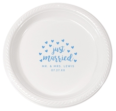 Confetti Hearts Just Married Plastic Plates