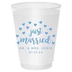 Confetti Hearts Just Married Shatterproof Cups
