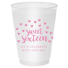 Confetti Hearts Sweet Sixteen Shatterproof Cups