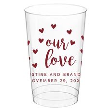 Confetti Hearts Our Love Clear Plastic Cups