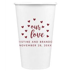 Confetti Hearts Our Love Paper Coffee Cups