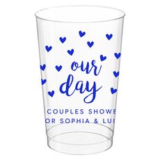 Confetti Hearts Our Day Clear Plastic Cups
