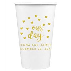 Confetti Hearts Our Day Paper Coffee Cups