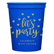 Confetti Hearts Let's Party Stadium Cups