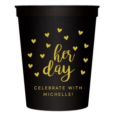 Confetti Hearts Her Day Stadium Cups