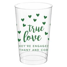 Confetti Hearts True Love Clear Plastic Cups