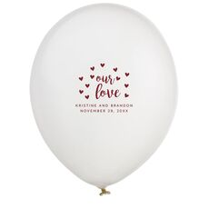 Confetti Hearts Our Love Latex Balloons