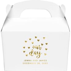 Confetti Hearts Our Day Gable Favor Boxes