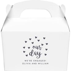 Confetti Hearts Our Day Gable Favor Boxes