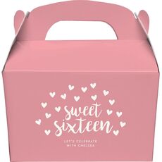 Confetti Hearts Sweet Sixteen Gable Favor Boxes
