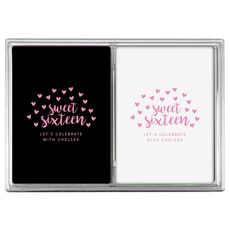 Confetti Hearts Sweet Sixteen Double Deck Playing Cards