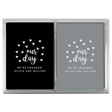 Confetti Hearts Our Day Double Deck Playing Cards