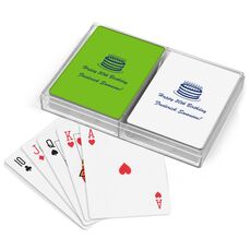 Sophisticated Birthday Cake Double Deck Playing Cards