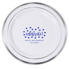 Confetti Hearts Celebrate Premium Banded Plastic Plates