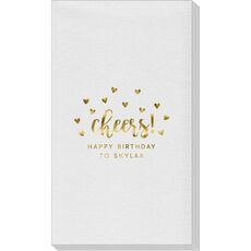 Confetti Hearts Cheers Linen Like Guest Towels