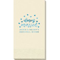 Confetti Hearts Almost Married Guest Towels
