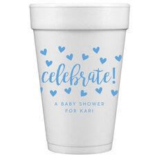 Confetti Hearts Celebrate Styrofoam Cups