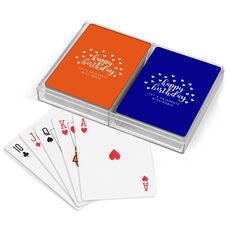 Confetti Hearts Happy Birthday Double Deck Playing Cards