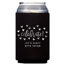Confetti Hearts Celebrate Collapsible Koozies