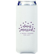 Confetti Hearts Almost Married Collapsible Slim Koozies