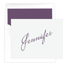 Personalized Impressive Script Folded Note Cards - Letterpress