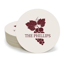 Wine Grapes Round Coasters