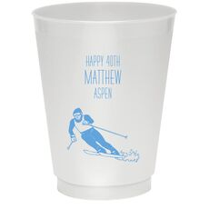 Skier  on the Slopes Colored Shatterproof Cups