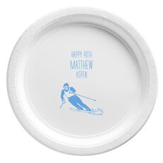 Skier  on the Slopes Paper Plates