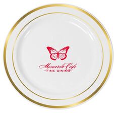 Magnificent Monarch Butterfly Premium Banded Plastic Plates
