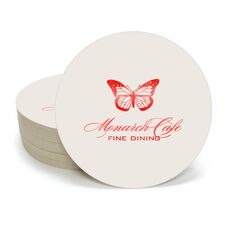 Magnificent Monarch Butterfly Round Coasters