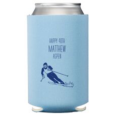 Skier  on the Slopes Collapsible Koozies