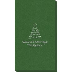 Decorative Christmas Tree Linen Like Guest Towels