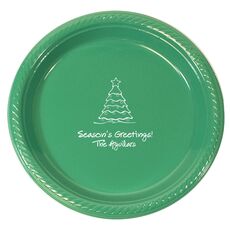 Decorative Christmas Tree Plastic Plates