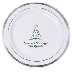 Decorative Christmas Tree Premium Banded Plastic Plates
