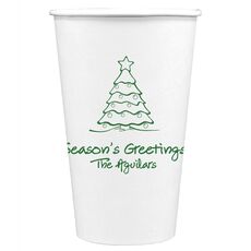 Decorative Christmas Tree Paper Coffee Cups