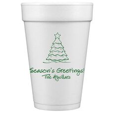 Decorative Christmas Tree Styrofoam Cups