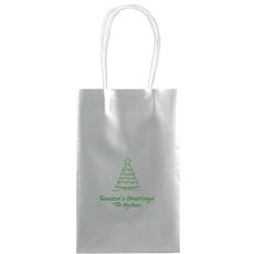 Decorative Christmas Tree Medium Twisted Handled Bags