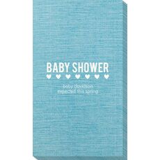 Baby Shower with Hearts Bamboo Luxe Guest Towels