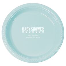 Baby Shower with Hearts Plastic Plates