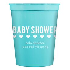 Baby Shower with Hearts Stadium Cups