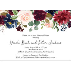 Burgundy Floral Topper Invitations