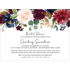 Burgundy Floral Topper Invitations